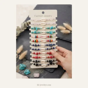 طقم أساور بحر — 12 قطعة LILI-0891 | Seaside bracelet set — 12 pieces LILI-0891